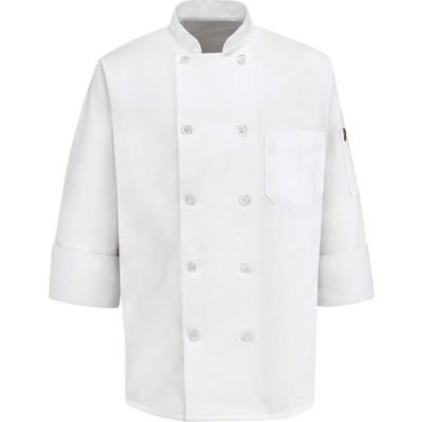 Vf Imagewear Chef Designs Men's 10 Button-Front Chef Coat, Pearl Buttons, White, Polyester/Cotton, L 0415WHRGL